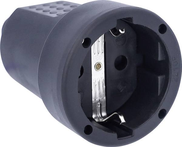 AS Schwabe 62225 Schutzkontaktkupplung PVC  230 V Schwarz IP20