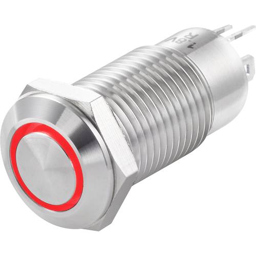 TRU COMPONENTS TC-7494672 TC-GQ12-CH-10ZE/J/R/12V/S Drucktaster 36 V/DC 1 A 1 x Aus/Ein rastend Rot IP40 1 St.