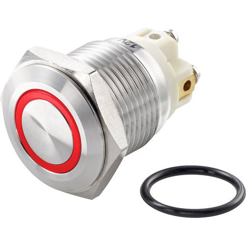 TRU COMPONENTS TC-7494688 TC-GQ16F-10E/L/R/12V/S Vandalismusgeschützter Drucktaster 48 V/DC 2 A 1 x Aus/(Ein) tastend Ro...