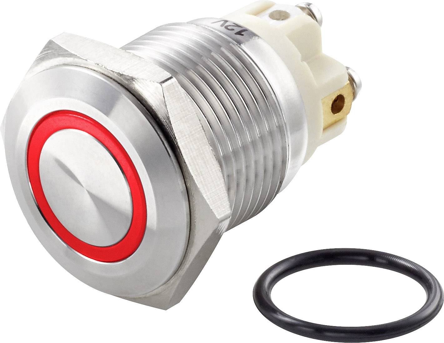 TRU COMPONENTS TC-7494688 TC-GQ16F-10E/L/R/12V/S Vandalismusgeschützter Drucktaster 48 V/DC 2 A 1 x Aus/(Ein) tastend Ro