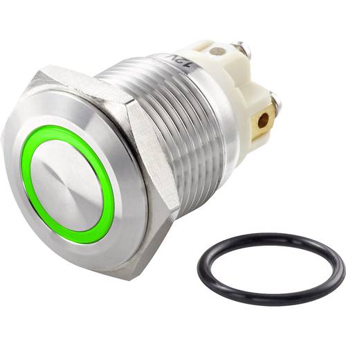 Thumbnail - TRU COMPONENTS TC-7494692 TC-GQ16F-10E/L/G/12V/S Vandalismusgeschützter Drucktaster 48 V/DC 2 A 1 x Aus/(Ein) tastend Gr...