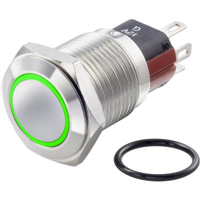 TRU COMPONENTS TC-GQ16-KF-11E/J/G/12V/S Vandalismusgeschützter Druckschalter 48 V/DC 2 A 1 x Aus/(Ein) tastend Grün IP6