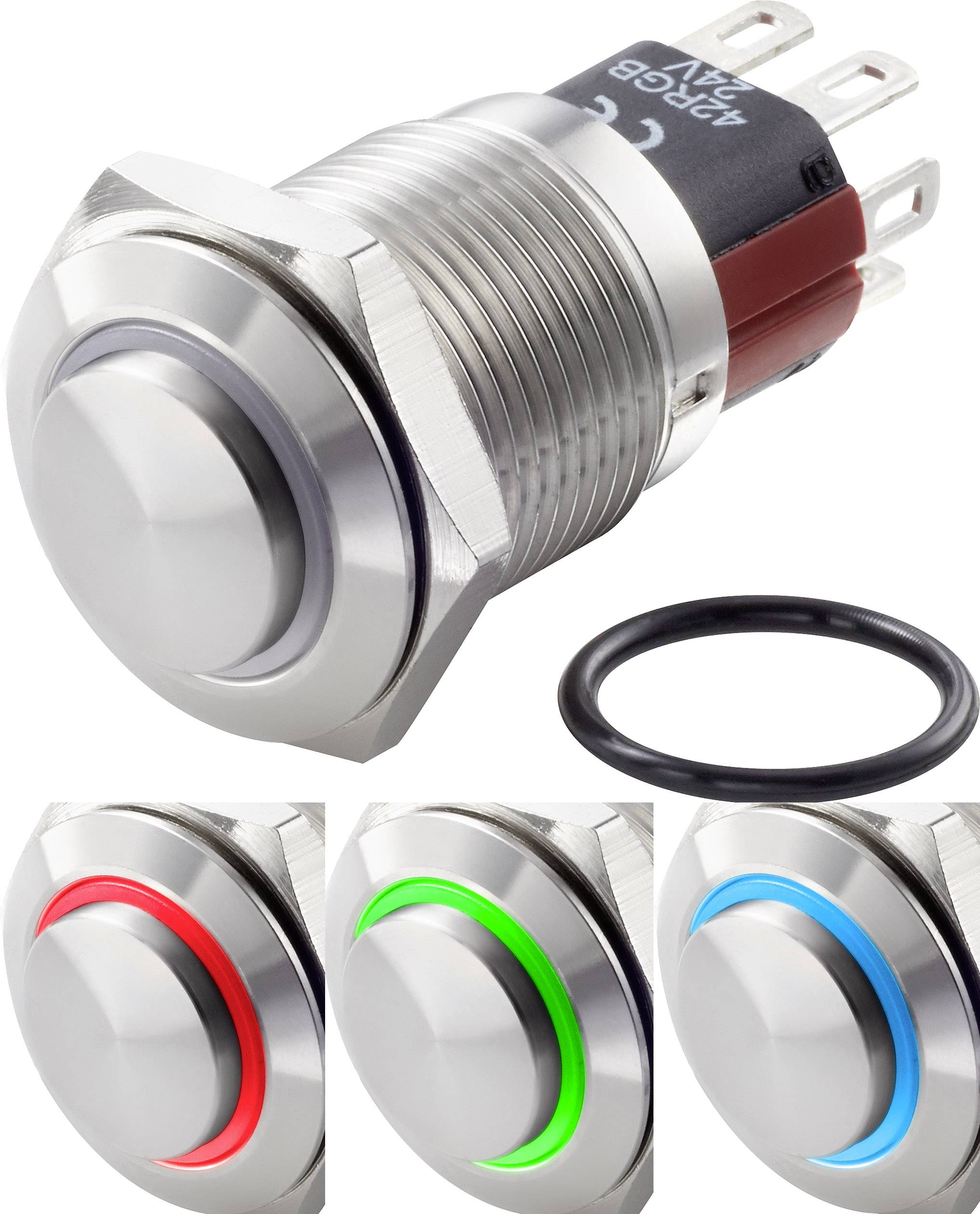 TRU COMPONENTS TC-GQ16-KH-11E/J/41RGB/12V/S Vandalismusgeschützter Druckschalter 48 V/DC 2 A 1