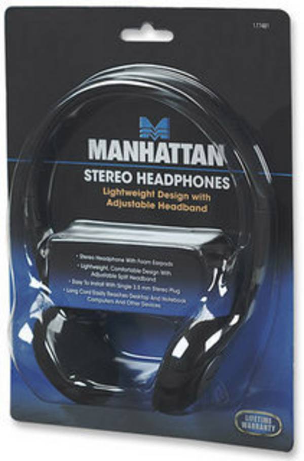 Manhattan 177481  On Ear Kopfhörer kabelgebunden Stereo Schwarz  Stirnband Computer