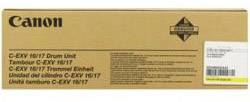 Kartonverpackung mit der Aufschrift 'Canon' und 'C-EXV 16/17 Drum Unit'. Enthält Trommeleinheit für Drucker.