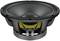 Lautsprecher mit großem schwarzem Kegel, sichtbare Spule und Anschlüsse, geeignet für leistungsstarke Audioanwendungen.
