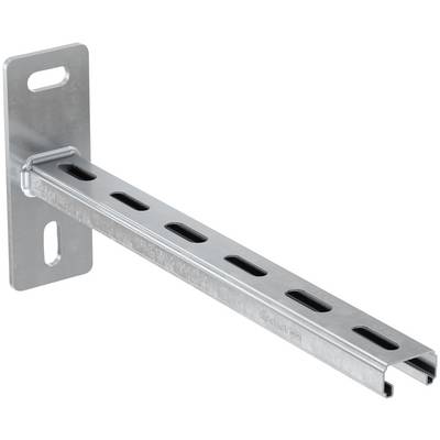 Verstellbare Metall-Wandhalterung mit einem geschlitzten Stützarm, der nach außen ragt und zum Montieren oder für Regale verwendet wird.