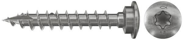 Fischer 660702  Pfostenschrauben 7 mm 40 mm Sechsrund    Edelstahl  50 St.