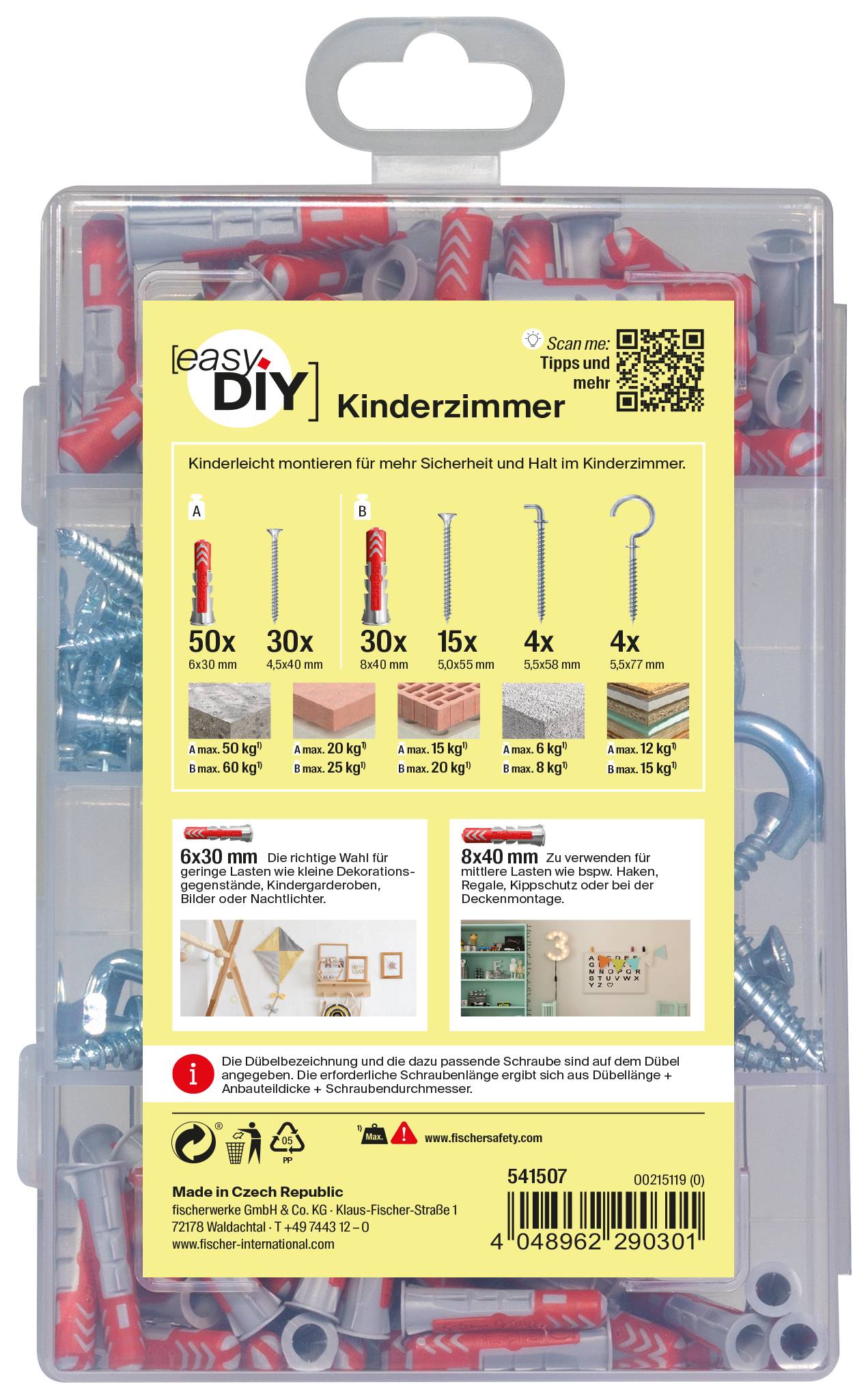 'Fischer Kinderzimmer Montageset, 133 Teile, einfache und sichere DIY-Lösungen für Kinderzimmer.'