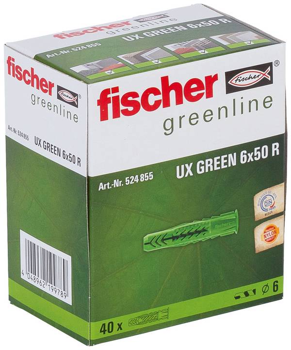 Fischer 524855 Universaldübel 50 mm 6 mm 40 St.