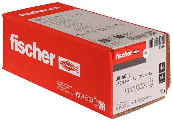Fischer 536877 Betonschraube 14 mm 125 mm Außensechskant 10 St.