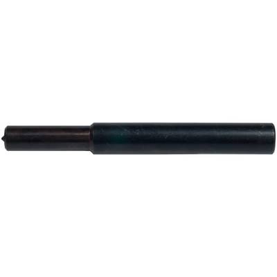 Schwarzer zylindrischer Stift oder Marker mit Kappe, horizontal auf weißem Hintergrund dargestellt.