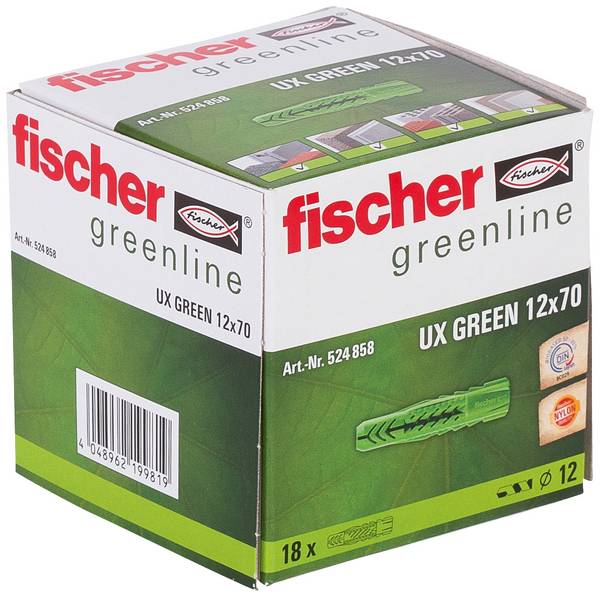 Fischer 524858 Universaldübel 70 mm 12 mm 18 St.