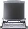 Ein KVM-Switch mit ausziehbarer Tastatur und integriertem Monitor. Ideal für Serverräume zur Verwaltung mehrerer Computer.