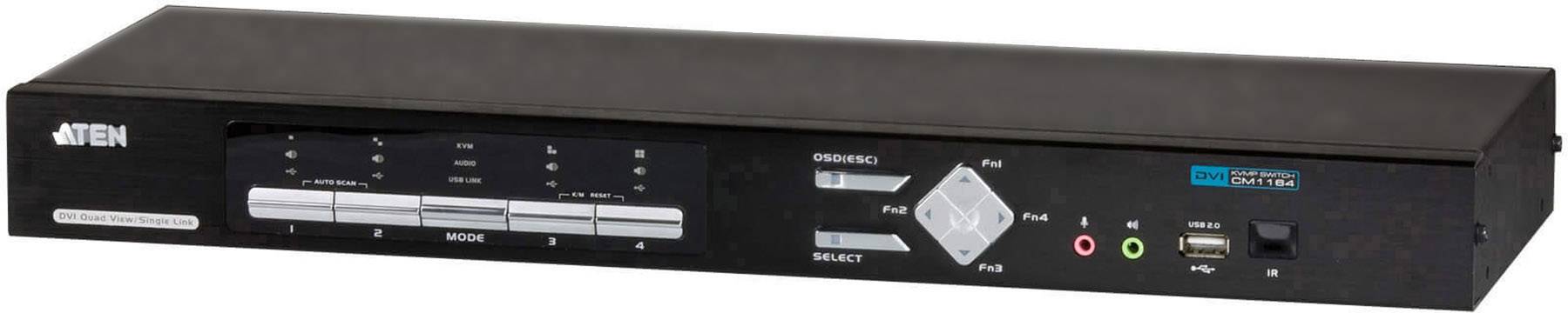 4-Port Split-Screen KVM Control Center (USB/DVI-D)