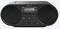 Kompaktes tragbares Audiosystem mit zwei Lautsprechern, Display, Wiedergabe- und Steuerknöpfen. Markenname auf der Oberseite.