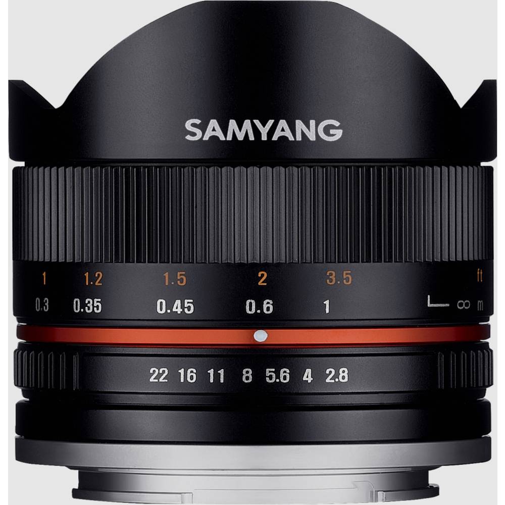 Samyang 8mm f-2.8 Fisheye UMC II Canon EOS M objectief Zwart