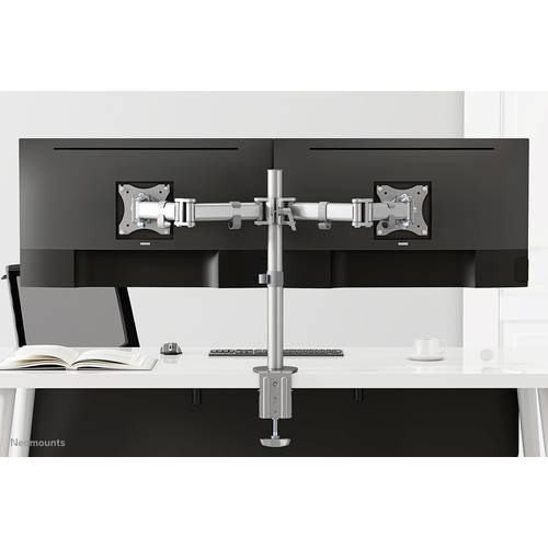 Thumbnail - Neomounts NM-D135DSILVER 2fach Monitor-Tischhalterung 25,4 cm (10) - 76,2 cm (30) Neigbar, Schwenkbar Silber