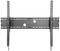 Wandhalterung für Flachbildfernseher, schwarz, mit verstellbaren Schienen und Löchern für die Wandmontage.