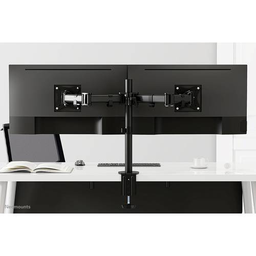 Thumbnail - Neomounts NM-D135DBLACK 2fach Monitor-Tischhalterung 25,4 cm (10) - 68,6 cm (27) Neigbar, Schwenkbar Schwarz