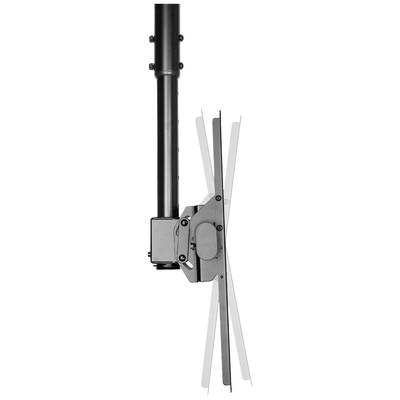 Ein Mechanismus aus Metall mit einem vertikalen Stab und einem drehbaren horizontalen Arm, das eine flexible Einstellung ermöglicht.