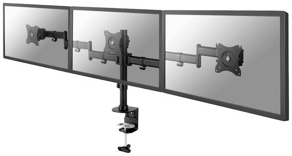 Neomounts NM-D135D3BLACK  Monitor-Tischhalterung 3 Display(s) 25,4 cm (10") - 68,6 cm (27") Schwarz Neigbar, Schwenkbar