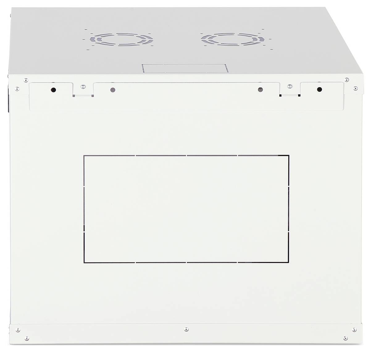 Eine weiße, kastenförmige elektronische Gehäuse mit Lüftungsausschnitten auf der Oberseite. Keine Markierung oder erkennbare Merkmale vorhanden.