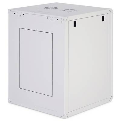 Ein weißes, rechteckiges Metallgehäuse mit Lüftern an der Oberseite, wahrscheinlich zur Unterbringung von elektronischen Geräten.