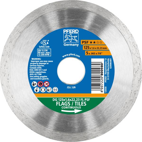 PFERD TOOLS 68000012 Dg Fl Psf Diamanttrennscheibe Durchmesser 125 mm Bohrungs-Ø 22.23 mm  1 St.
