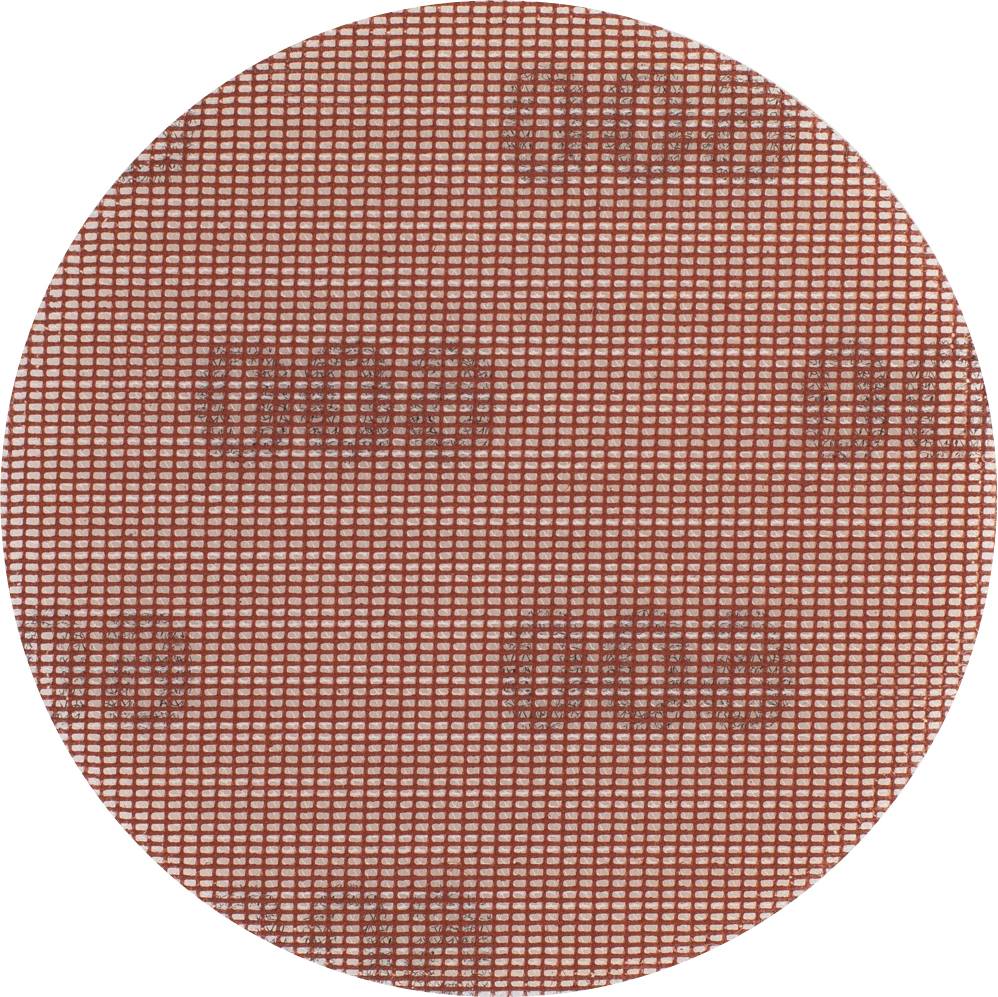 Rotes, dicht gewebtes Netz mit regelmäßigen quadratischen Öffnungen.