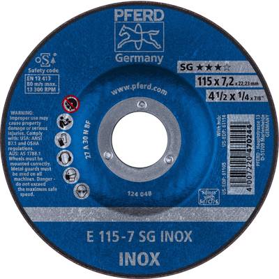 PFERD 62211623 Sg Inox Schruppscheibe gekröpft Durchmesser 115 mm Bohrungs-Ø 22.23 mm  10 St.