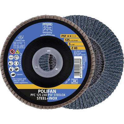 'POLIFAN PFC 125 Z40 PSF STEELOX', Flachschleifscheibe für Stahl und Edelstahl, Durchmesser 125 mm, max. 12.200 U/min.