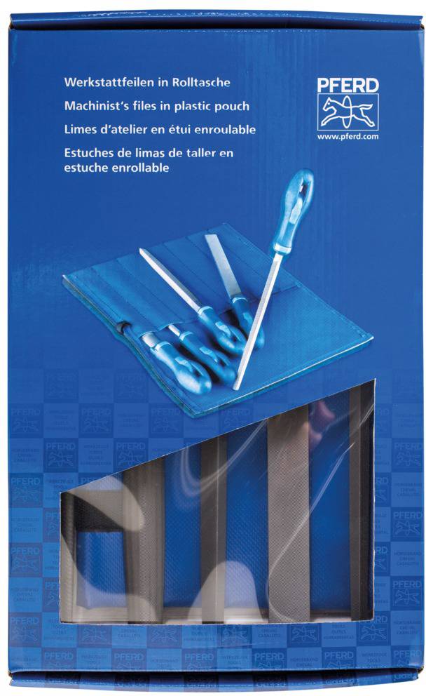Sada dílenských pilníků 200 mm drážek 2 do svinovací PVC vč. Krabice. Krabice PFERD 532 WRU 200 H 2 11801532 200