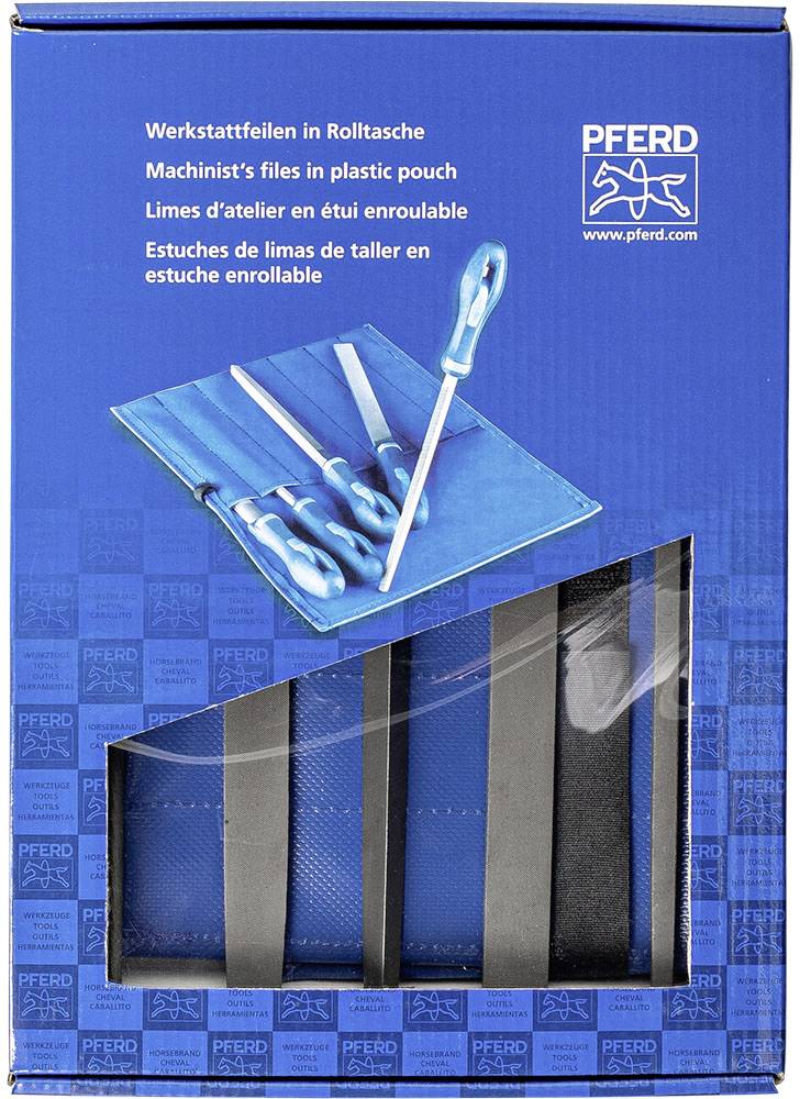 Sada dílenských pilníků 200 mm drážkování 3 do svinovací PVC vč. Krabice. Krabice PFERD 533 WRU 200 H 3 11801533 200