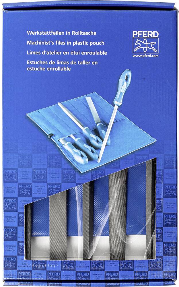 Sada dílenských pilníků 250 mm drážkování 1 do svinovací PVC vč. Krabice. Krabice PFERD 541 WRU 250 H 1 11801541 250