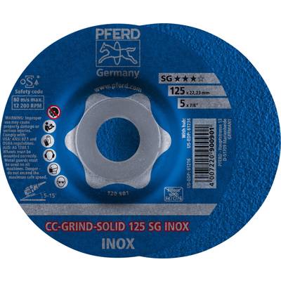 PFERD 64186125 Cc-Grind-Solid Sg Inox Schruppscheibe gekröpft Durchmesser 125 mm Bohrungs-Ø 22.23 mm  10 St.