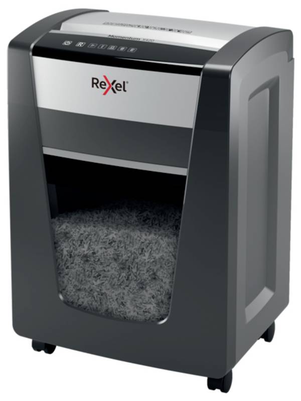 Rexel Momentum X420 Aktenvernichter 20 Blatt Mikroschnitt 4 x 40 mm P-4 30 l Vernichtet auch Heftklammern, Büroklammern