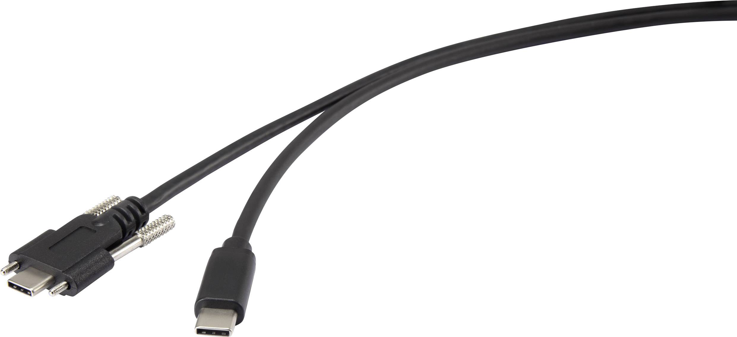 RENKFORCE USB 3.1 (Gen 1) Anschlusskabel [1x USB-C Stecker - 1x USB-C Stecker] 1 m Schwarz