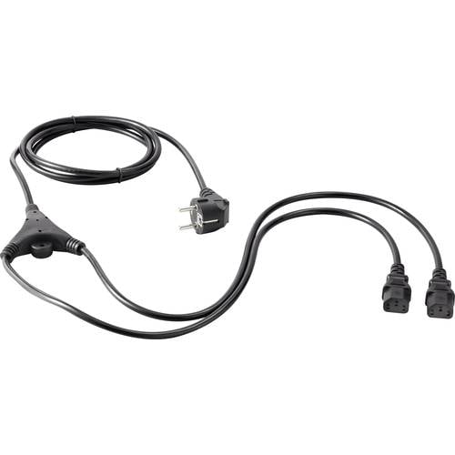 Sygonix SY-5178378 Kaltgeräte Y-Kabel Schwarz 2 m