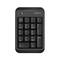 Ein separates Ziffernblock mit schwarzen Tasten, darunter Tasten für Zahlen und Funktionen wie 'Num Lock', '+', '-' und 'Enter'.
