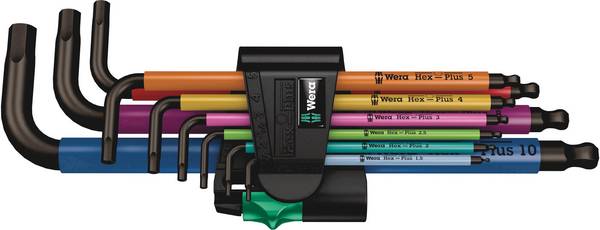Wera 950/9  Winkelschraubendreher-Set 1.5 mm, 2 mm, 2.5 mm, 3 mm, 4 mm, 5 mm, 6 mm, 8 mm, 10 mm   9teilig
