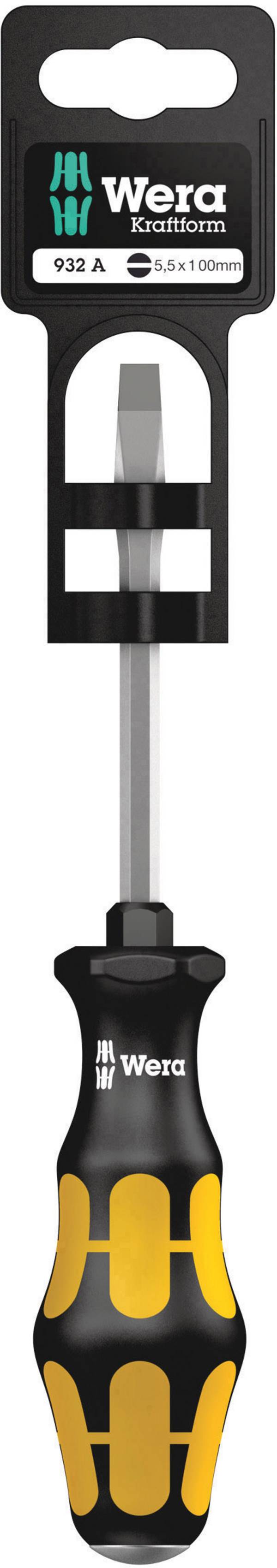 Wera 932 A Werkstatt Schlitz-Schraubendreher Klingenbreite: 5.5 mm Klingenlänge: 100 mm