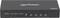 Schwarzer HDMI-Splitter von Manhattan mit vier Ausgängen und Betriebsanzeige. Unterstützt 4K-Auflösung bei 60 Hz.