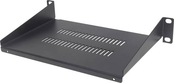 Intellinet 714839 10 Zoll Netzwerkschrank-Geräteboden   Geeignet für Schranktiefe: ab 300 mm Schwarz (RAL 9005)