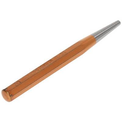 Ein orangefarbener Körner mit einer spitzen Metallspitze, verwendet zum Markieren von Punkten auf Oberflächen vor dem Bohren.