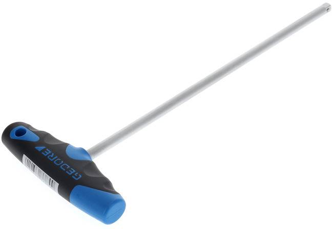 T-Griff-Inbusschlüssel mit langem Schaft und blauem Griff.