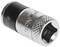 Steckschlüsseleinsatz, zylindrisch, aus Metall und Kunststoff, mit einer Vierkantantrieböffnung.