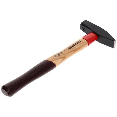 Ein Hammer mit Holzgriff und Metallkopf, geeignet für Bauarbeiten und Heimwerkerprojekte.
