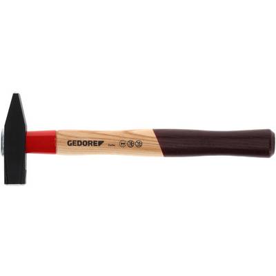 Ein Hammer mit Holzgriff und Metallkopf, Marke 'GEDORE', ideal für handwerkliche Arbeiten.
