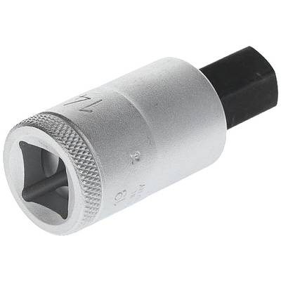 Eine metallische Stecknuss, meist für das Anziehen oder Lösen von Schrauben, mit quadratischem Antrieb und Ziffer '14'.